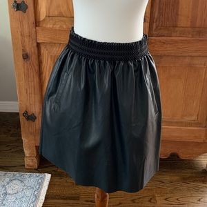 Zara faux leather skater skirt.